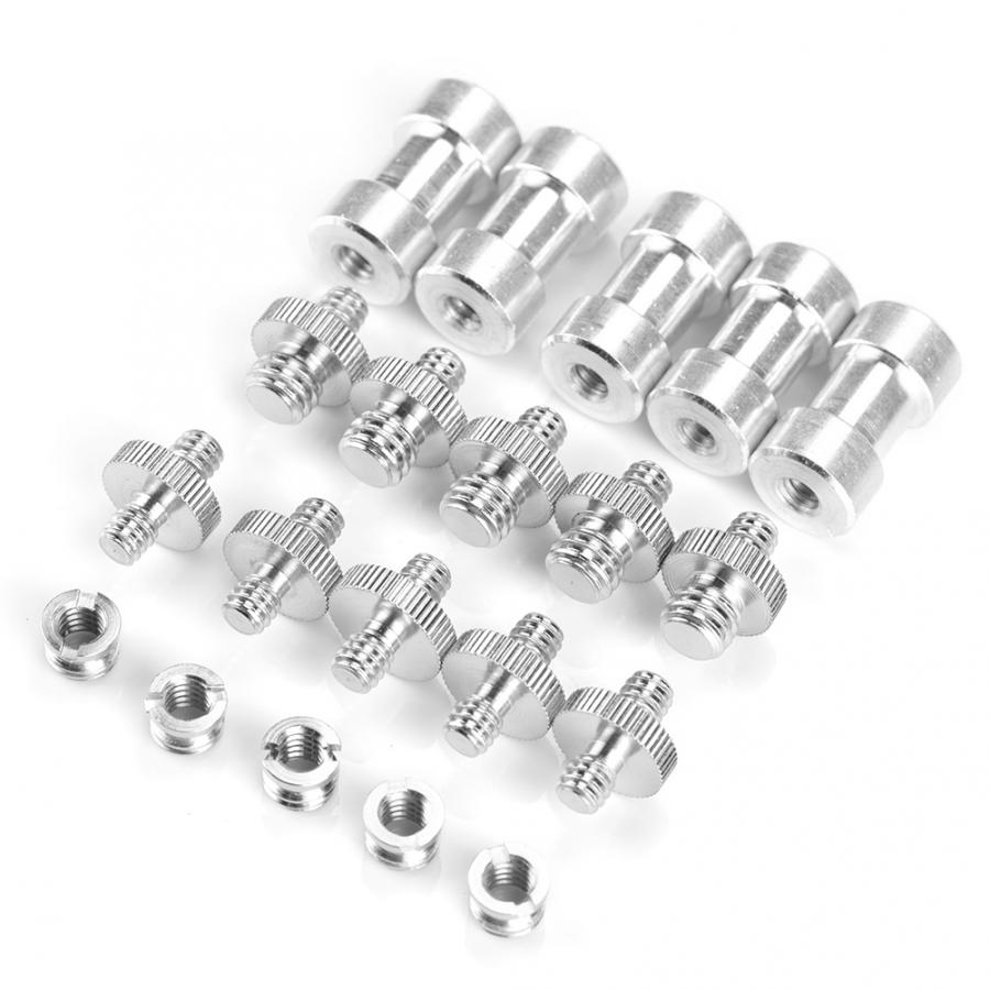 15pcs/20pcs 1/4 Inch to 3/8 Inch Male Female Converter Threaded Adapter Screws Accessory Photo Studio Kit for Light Stand Flash