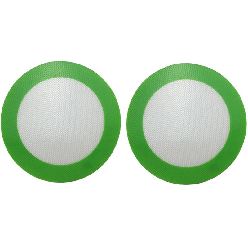 Estera de silicona para hornear, alfombra para barbacoa redonda resistente al calor, antiadherente, revestimiento de lámina para hornear (20CM), 2 uds.: Green