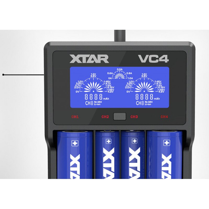 Xtar Mcvcvp124 Vc4 Universal Charger With Lcd For Li-Ion Battery