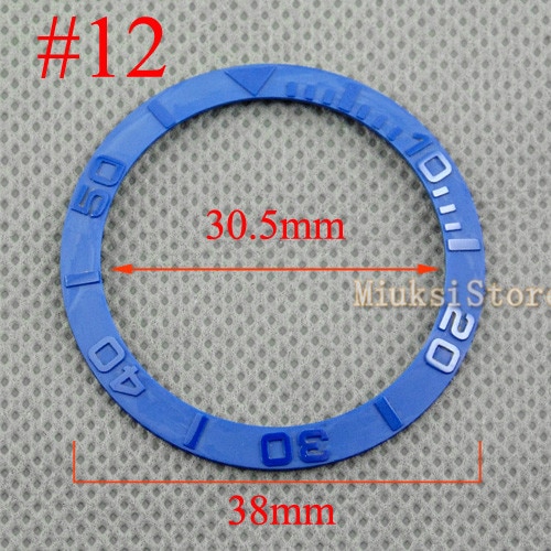 38mm blauw keramische bezel blauwe digitale vinkje voor mannen grote wijzerplaat horloge