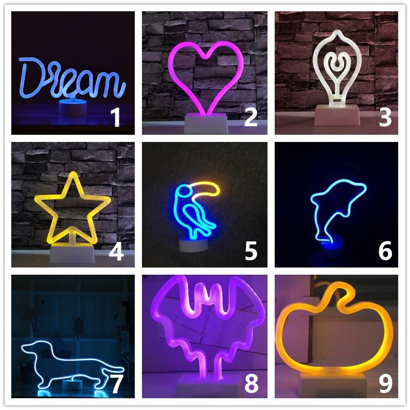 Led neon valokyltti rakkaus sydän juhla koriste neonlamppu ystävänpäivä kodin sisustus valaistus joulujuhlat yölamppu: Ryhmä a / Ei . 1