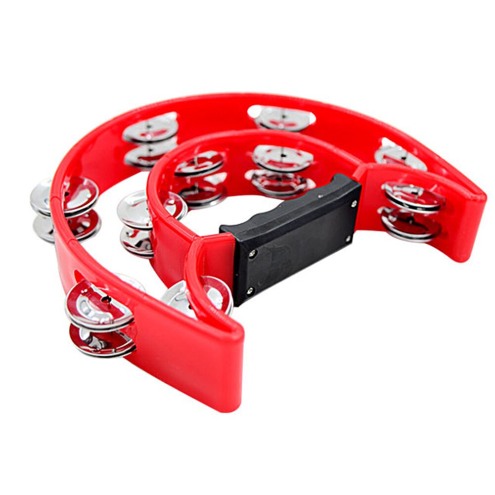 Tambourine Percussion Musical Instruments Hand Bell Double Rows Party Tambourine SEC88: Red