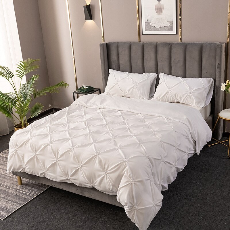 Luxe Bed Set Dekbed Beddengoed Sets Grijs Koning Dekbedovertrek Set Thuis Texile Geen Vel