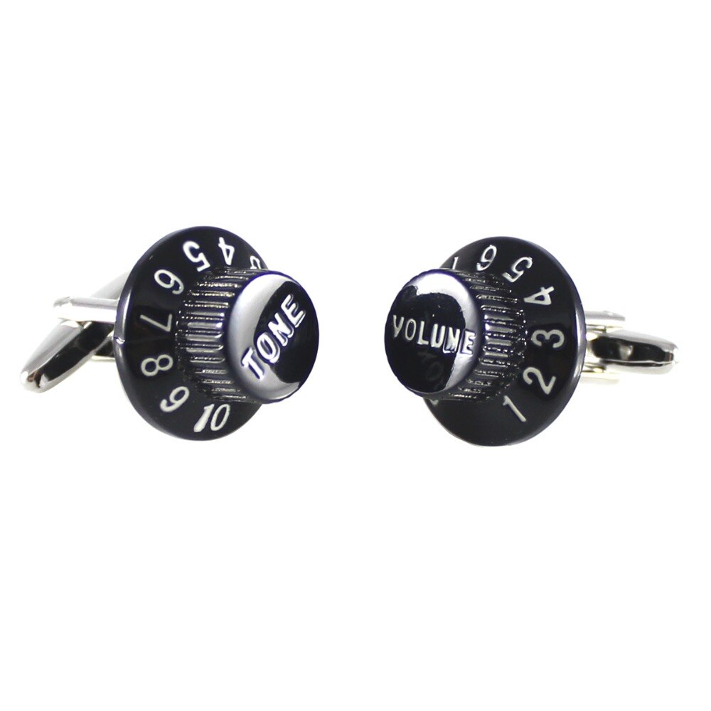 Guitar Knobs Cuff Links Black Volume And Tone Knobs Cuff Links Wedding Cufflinks Birthday Cuff Links