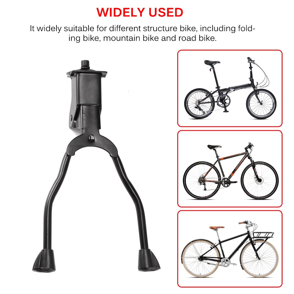 Bike Kickstand Foldable Adjustable Center Mount Bicycle Stand Fits Above Bicycle Road Bike Mount Bicycle Foot Support Double Leg
