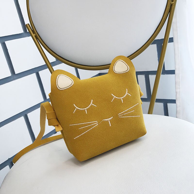 Cute PU Leather Kids Coin Purse Rabbit Bowknot Mini Messenger Bag Handbag Children Crossbody Bag for Girl Shoulder Bags: yellow