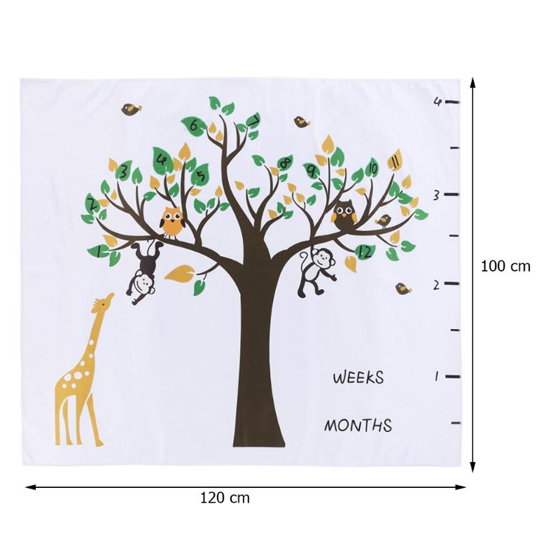 Kleinkind Baby Meilenstein Decke Ordentlich Einfache und Großzügige in Aussehen Baum Gedruckt Neugeborenen Fotografie Stütze: B