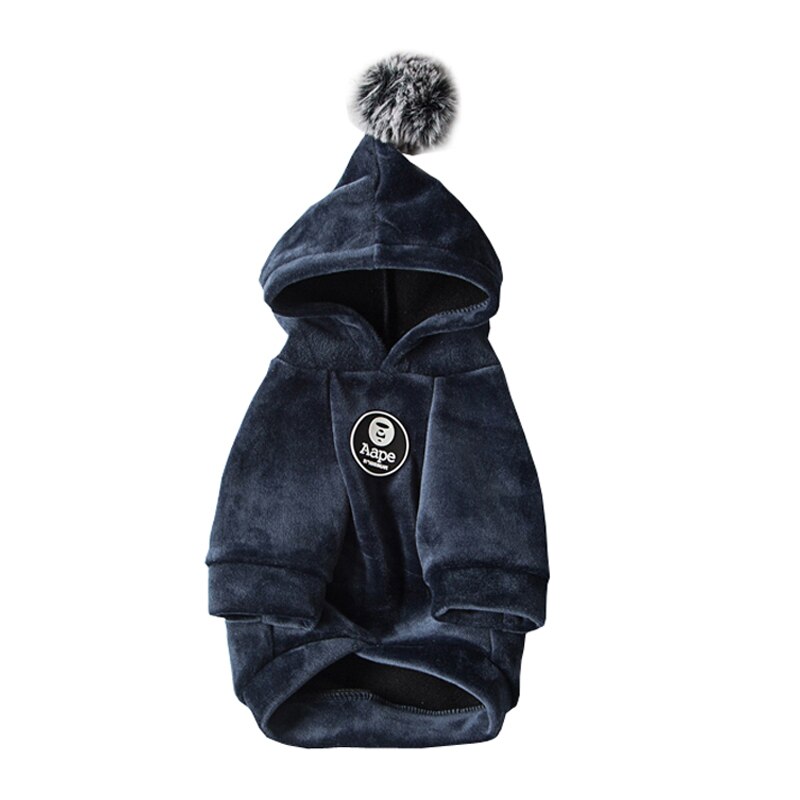 Pet Kleding voor Kleine Middelgrote Honden Puppy Hoodies Jas Lente Sweatshirt Hond Outfits Pet Bulldog Pug Warme Truien Kleding: Navy / XL