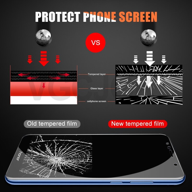 9D Volle Abdeckung Schutz Glas Für Huawei Honor 7A 7C 7S 7X Gehärtetem Glas Für honor 8 9 Lite v9 Spielen Screen Protector Film Fall