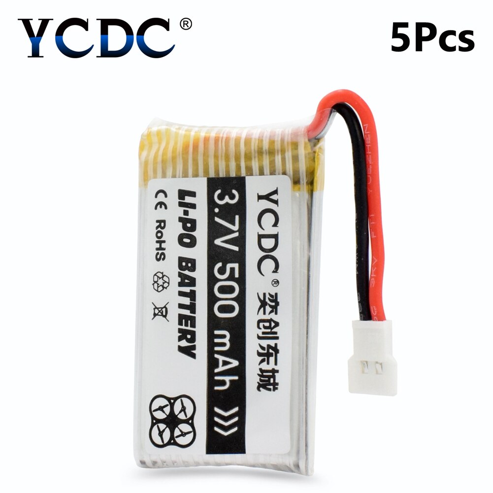 Drone Batteries 3.7V 500mAh Li-Po Battery For Syma X5C X5SC X5SW, UDI U45 U45W Quadcopter Rechargeable Batteries + Charger: 5pcs 500mAh