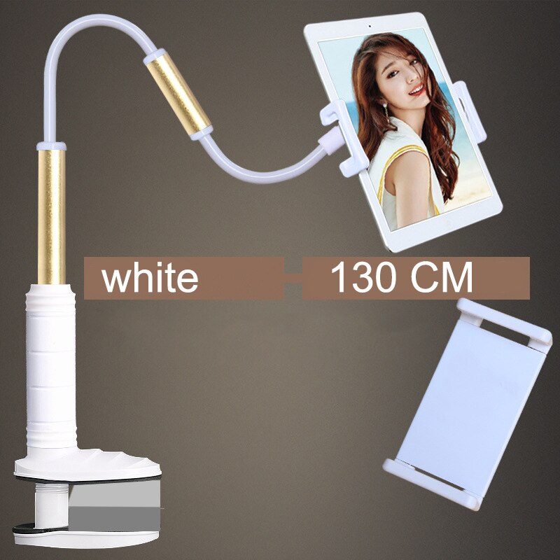 Soporte de cocina de brazo largo para tableta, para Samsung, Ipad Air, Mini Xiaomi Kindle de 4,0 A 11 pulgadas: white 130cm