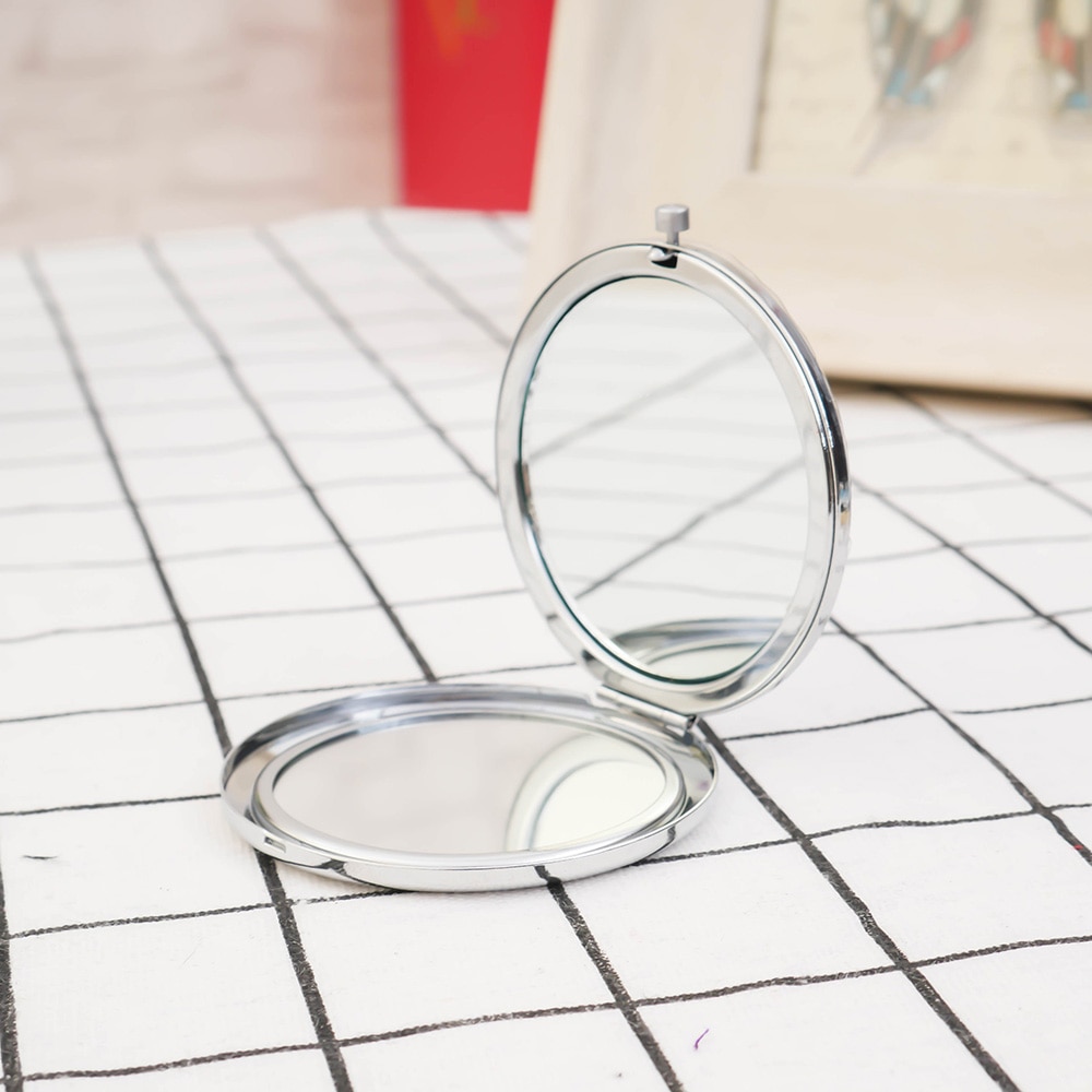 Mini Makeup Mirrors 57.1mm Blank Round Metal Compact Mirror Portable Cosmetic Pocket Mirror Girl's Women Beauty Tools