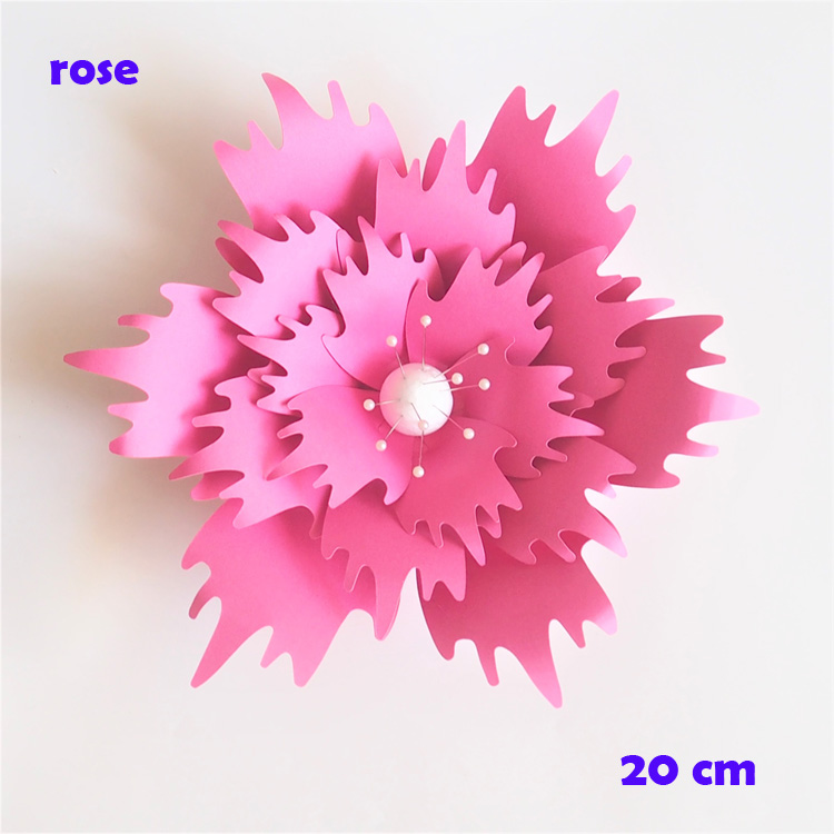 20CM Thick Cardstock Rose DIY Paper Flowers For Wedding & Event Backdrops Decorations Baby Nursery Wall Decor Video Tutorials: Rose Red