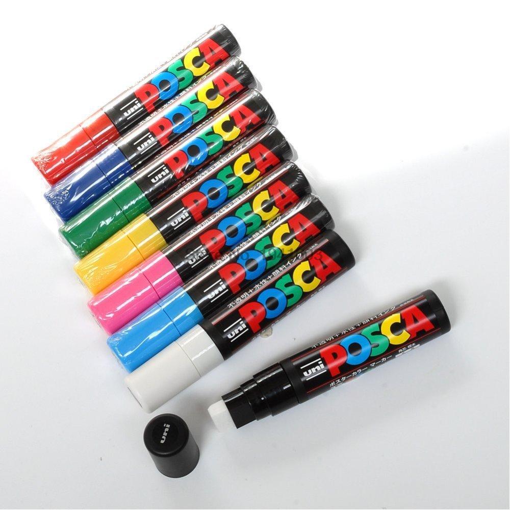 Uni posca pc -17k pop affisch vattenbaserad reklampenna / graffiti penna | flerfärgad 15mm konstmarkör