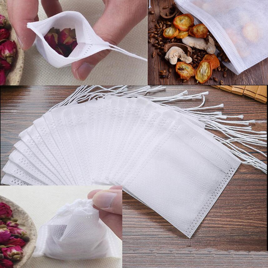 Bolsitas vacías para té perfumado con filtro Heal, bolsas de té desechables para hierbas, Té suelto, 8X10, 6X8CM, 500 Uds.
