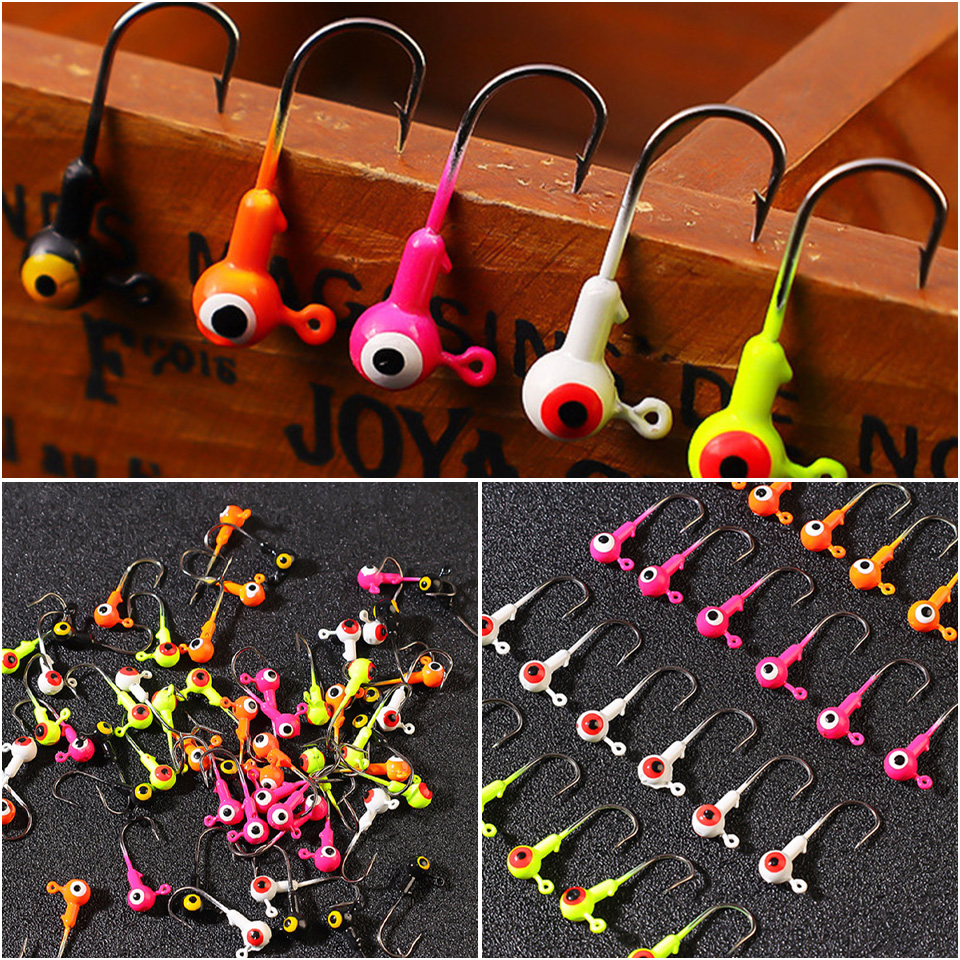 WALK FISH 5 Stück Jig-Kopf-Angelhaken, 1,75 g, 3,5 g Angelhaken, Bleikopf, Jig-Köder, harter Köder, weicher Wurm, Jighaken für weichen Wurm