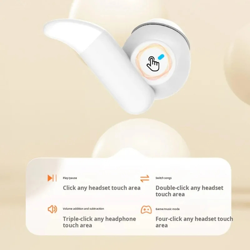 BOSECXT Draadloze Bluetooth-hoofdtelefoon In-ear oordopje Slaap Ruisonderdrukking Sliding Cover Headset Sport-/gaming-oortelefoon met microfoon