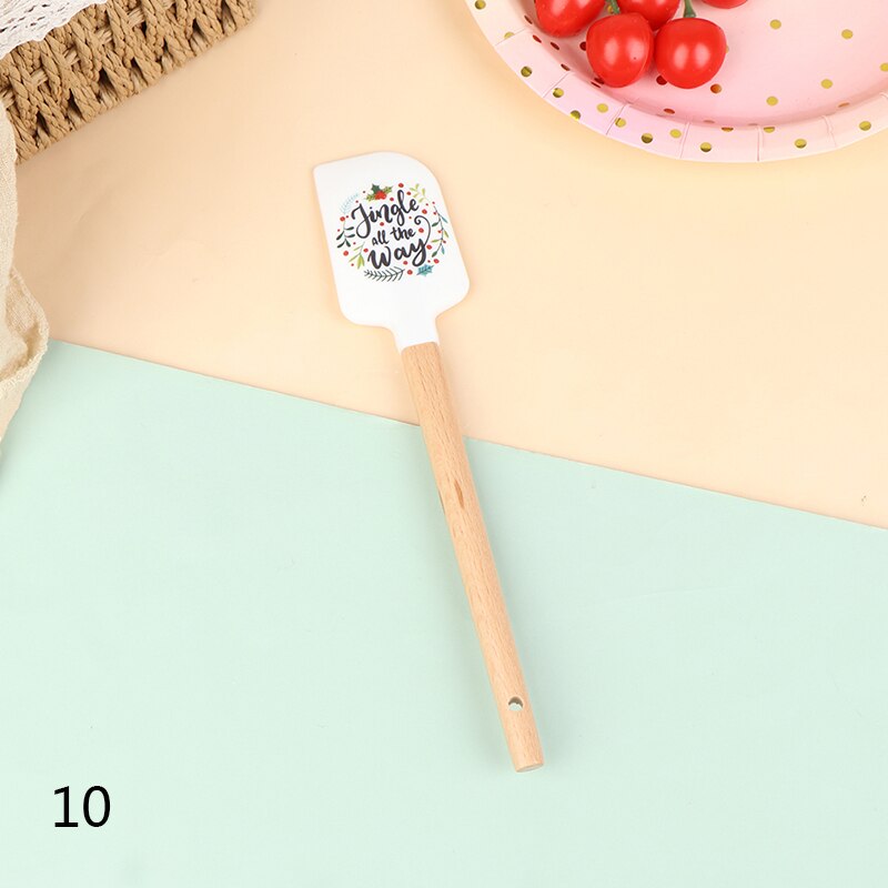 Color Silicone Baking Spatula Heat-Resistant Non-stick Cooking Utensils Non-deformable Soft Baking Spatula Kitchen Baking Tool: N10
