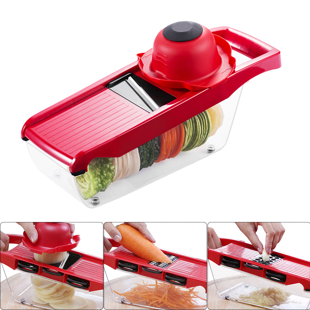 Pelapatate multifunzione mandolino grattugia carota affettatrice di verzura impostato grattugia utensile manuale Dicer zoppo intercambiabili