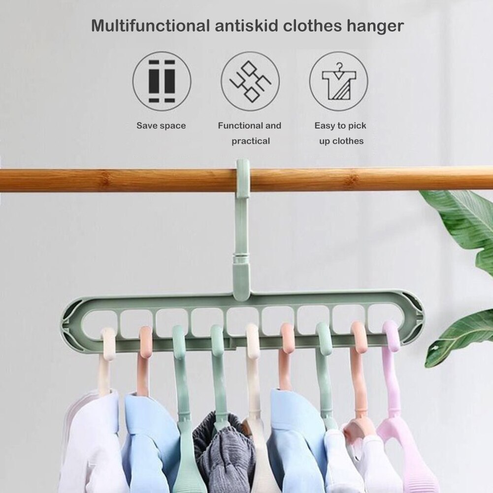 Saving Hanger Multi-Port Clothing Rack Multi-function Clothes Hanger Rack 360 Rotate Clothing Storage Shelf Organizer Space