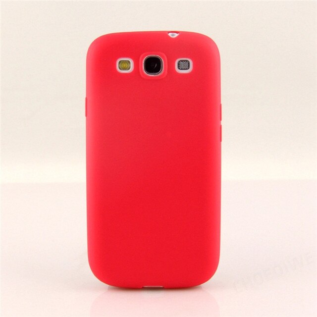 Zachte Siliconen TPU Candy Kleur Case voor Samsung Galaxy S3 Neo i9301 SIII I9300 GT-I9300 Duos i9300i Cover Ultra Dunne matte Coque: Red