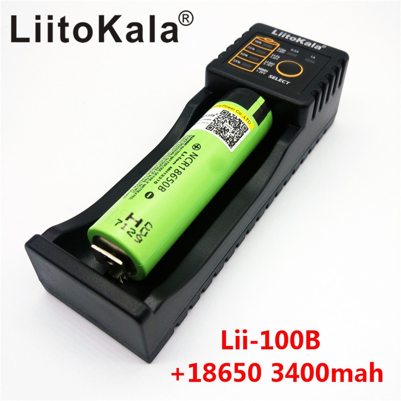 original for 18650 3400mAh 3400 battery NCR18650B 3.7V Rechargeable batteries+Lii-100B 18650 charger