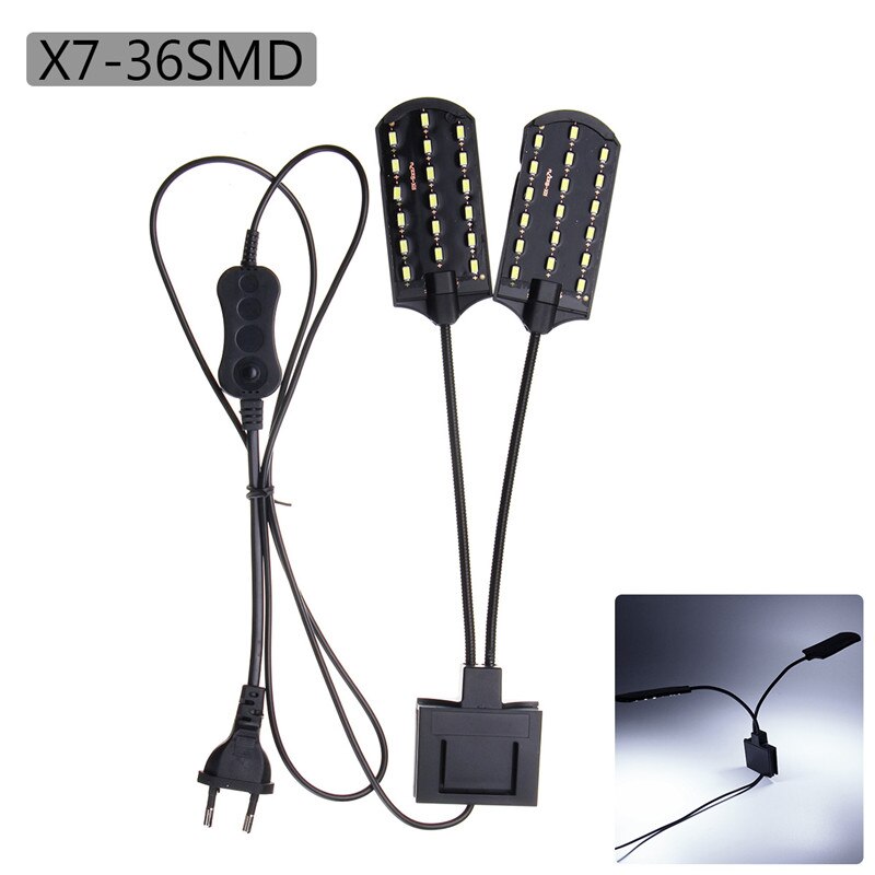 Ac220v 15w aquarium led verlichting clip op dubbele lamp zoetwaterplanten kweeklamp led aquarium voor nano-aquaria eu stekker