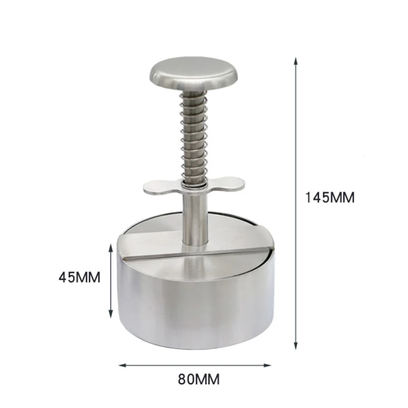 304 Roestvrij Staal Hamburger Vleespers Burger Patty Maker Mold Handleiding Cake Grill Vlees Tool Rundvlees Varkensvlees Rijstpers Maken Mallen: Black