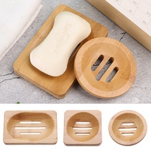 Bath Shower Soap Holder Wooden Soap Tray Drainer Dishes Drain Bamboo Box Sanitary Ware Suite Bathroom Supplies Bathroom Hardware