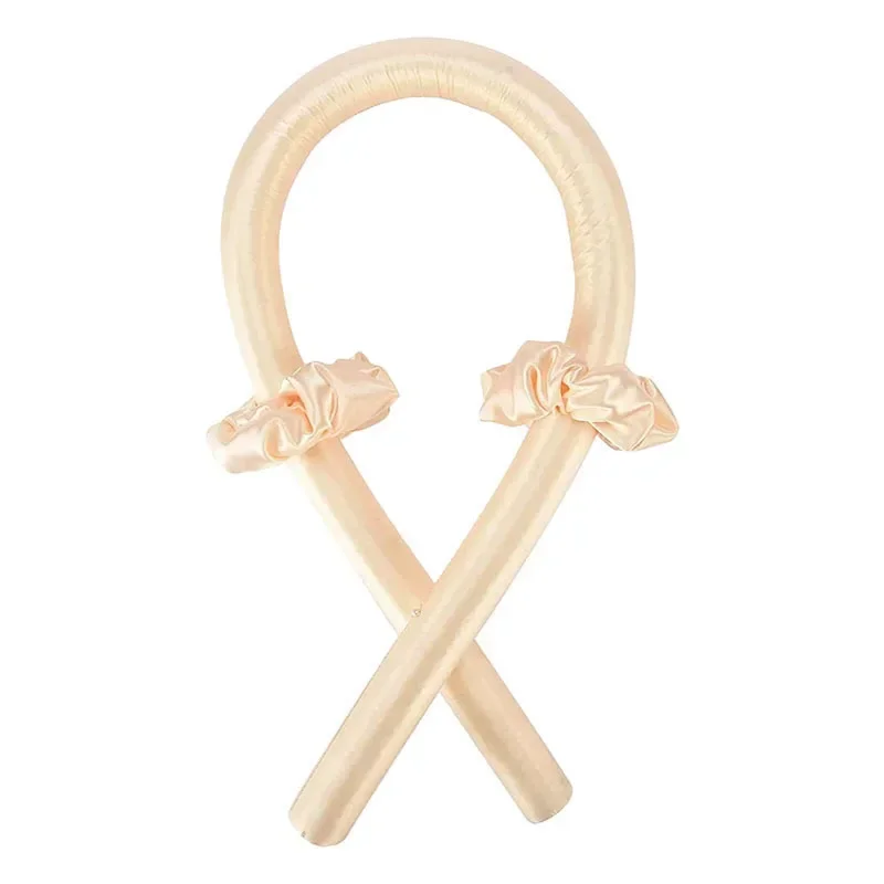 Diadema con varilla rizadora sin calor, cinta para rizos de seda sin calor, rodillos para el cabello, diadema suave para dormir, rizadores de pelo perezosos, herramientas de peinado: Oro