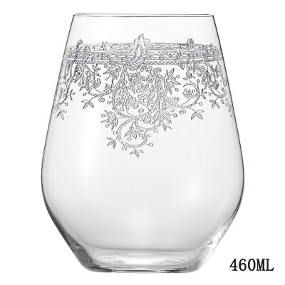 Udskårne blomster krystalglas kop tumbler glas whisky te juice glas vin kopper bar hotel fest bryllup drinkware: 460ml