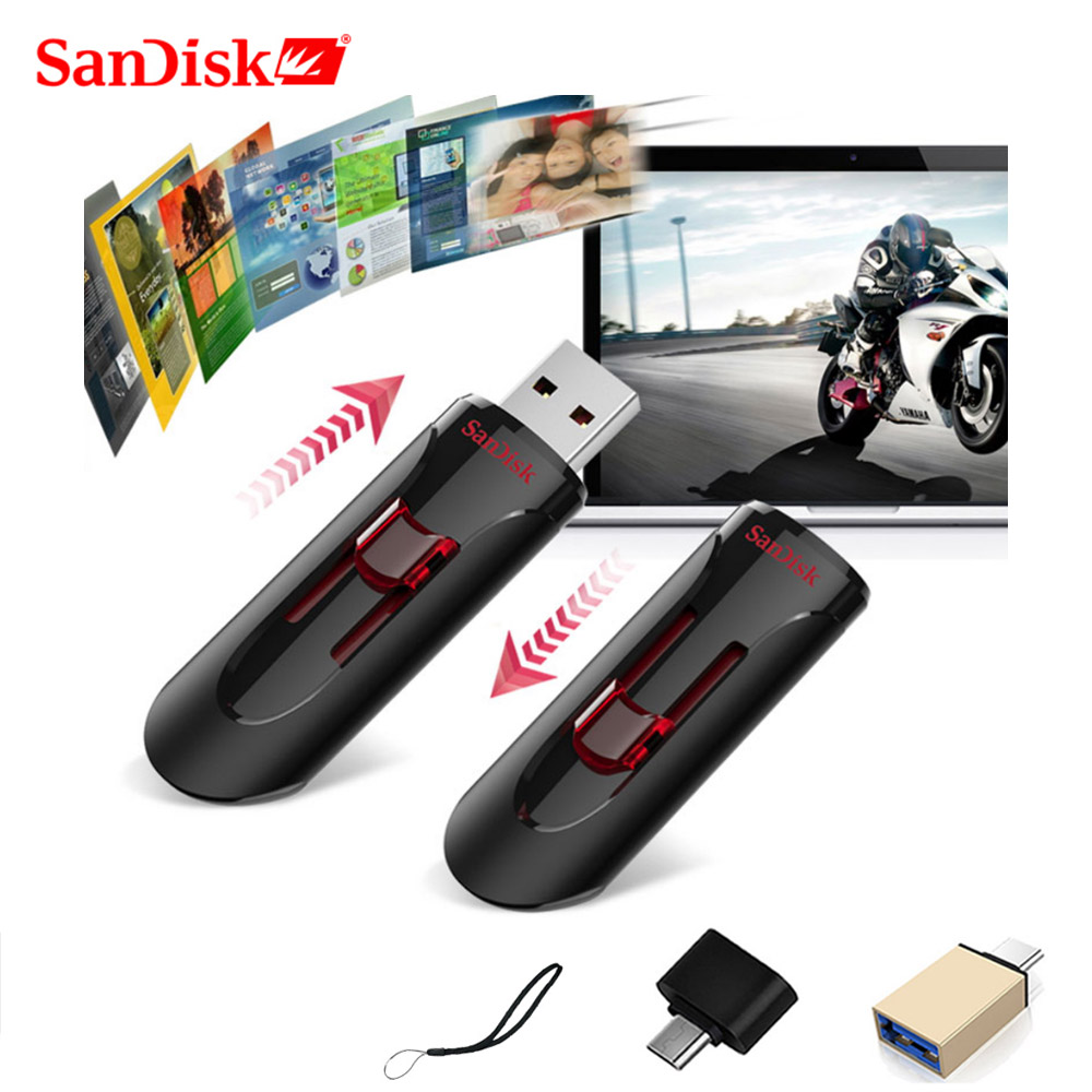 Pendrive Sandisk 128gb 64gb 32gb 256GB memoria USB 32 64 128 16 GB Pendrive 3,0 memoria USB en memoria clave para teléfono