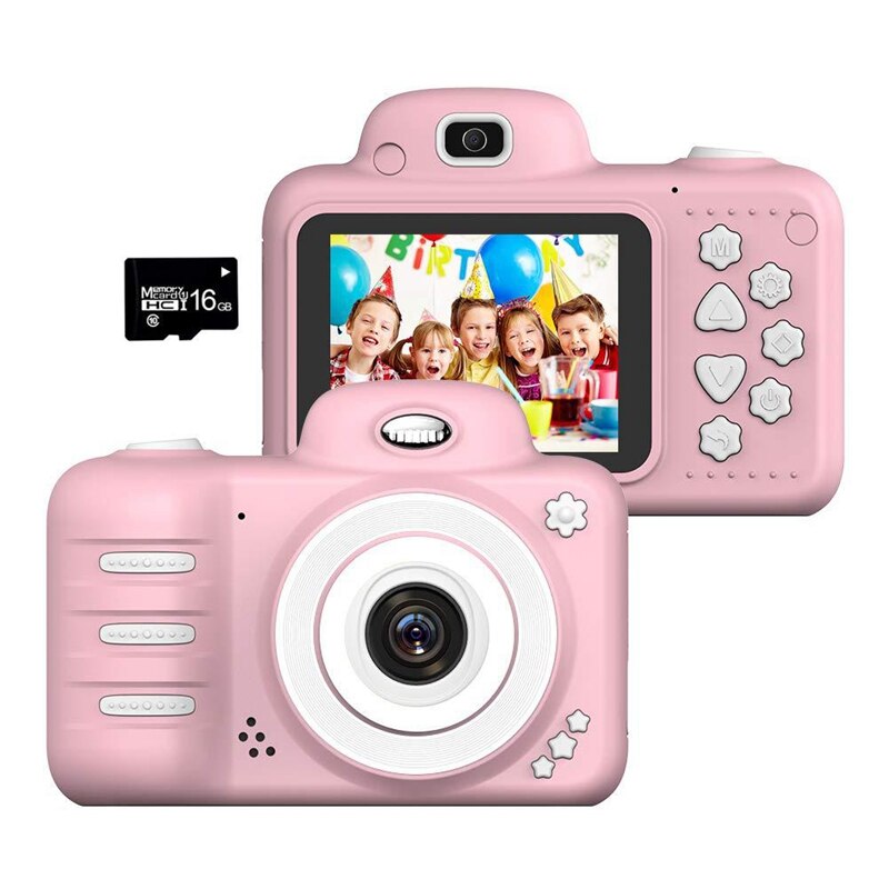 Kids Digital Dual Camera 2.4Inch Screen 8MP HD Rechargeable Children Video Camcorder with 4X Digital Zoom for Girls Boys Ou