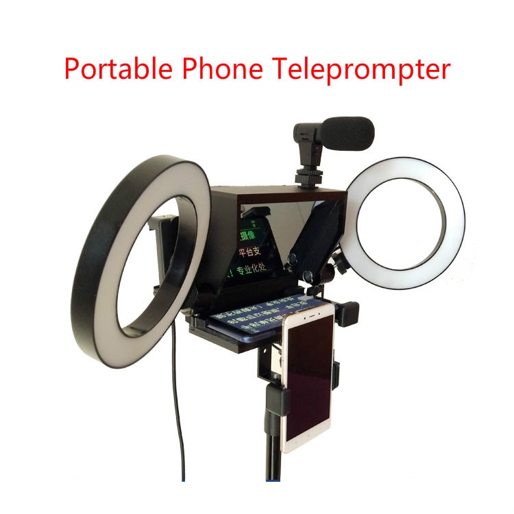 Portable Prompter Smartphone Teleprompter with remote control for News Live Interview Speech for Mobile Phone