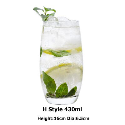 Blyfri krystall highball glass barware collins tumbler drikkeglass til vann, juice, øl og cocktail: H stil