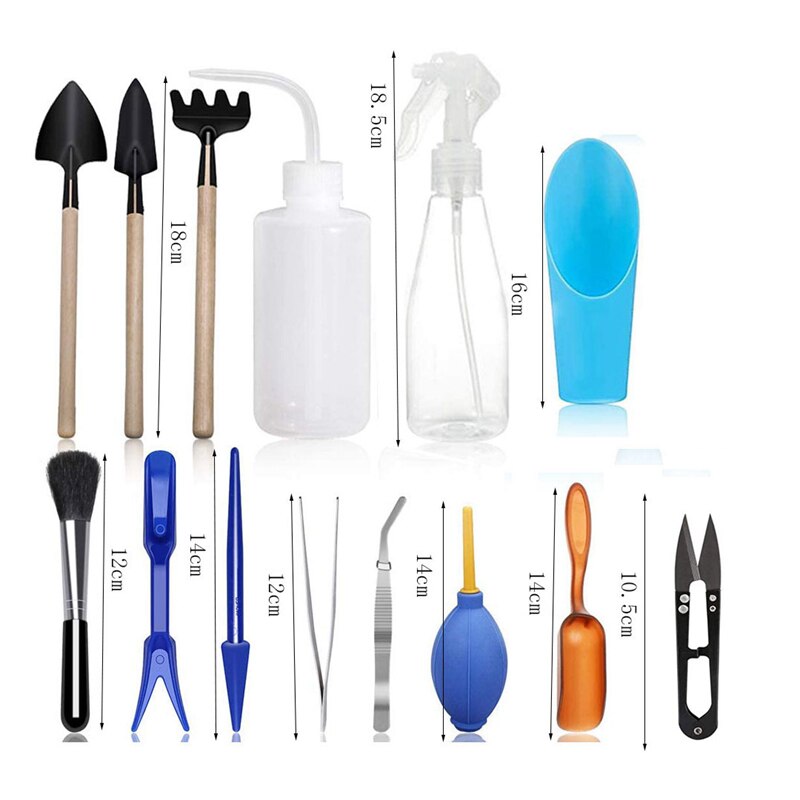 14 Uds Kit de plantador de jardín suculenta herramienta de plantación DIY herramienta de siembra de trasplante herramienta de siembra abono de bonsái Dispositivo de perforación