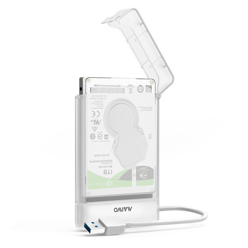 Maiwo  k104 usb 3.0 til sata 3.0 harddisk kabinett støtte 2.5 tommers ssd gratis verktøy: Hvit