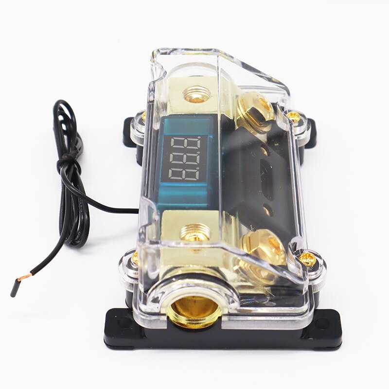 Universal 100A 1 IN 1 Way Car Fuse Box Auto Stereo Audio Power Fuse Holder with High-Definition Display for Boat Vehicles Audio
