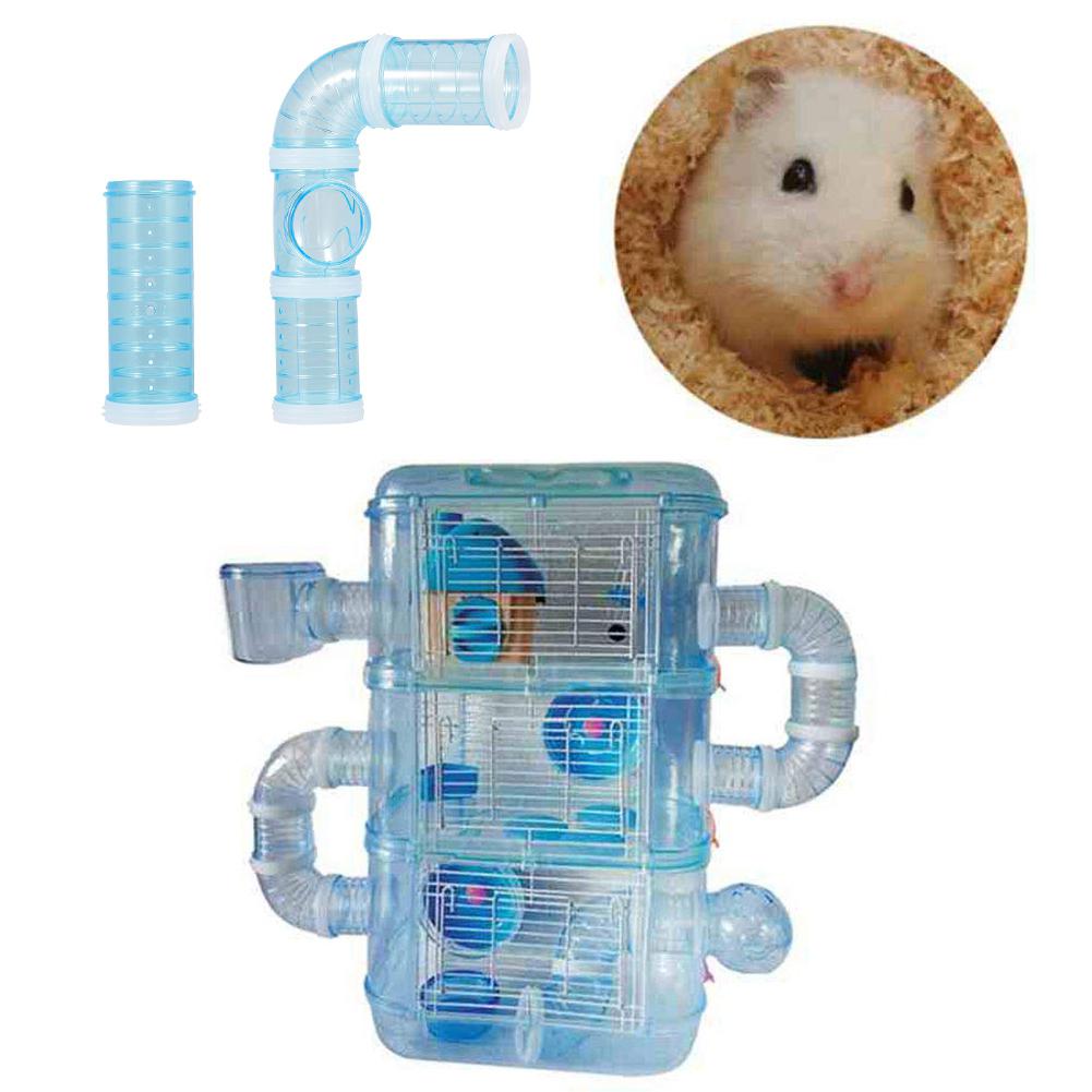 DIY U tipi plastik boru hat borusu eğitim oyun bağlı harici için tünel oyuncaklar küçük hayvan Hamster kafesi Hamster spor