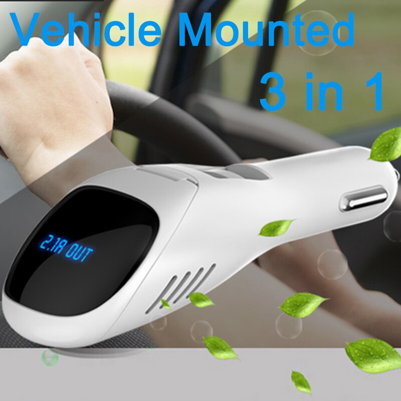 2 w 1 jonizator samochodowy filtr powietrza kurz dym ładowarka z podwójnym portem USB DC 12/24V samochód automatyczny oczyszczacz powietrza jony ujemne PM2.5 eliminator usunąć