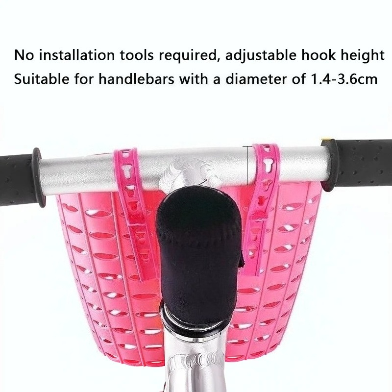 Sacs de guidon avant de vélo pour enfants, sacoches de vélo en plastique imperméables pour garçon et fille, ensemble de paniers de vélo génériques avec autocollants