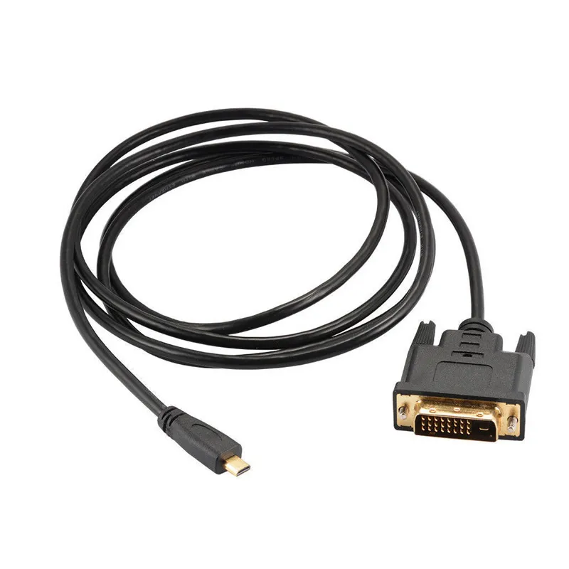1M/1,8 M Micro HDTV HDMI MicroHDMI HD a DVI DVI-D 24 + 1 pines Cables adaptadores 3D 1080p para LCD DVD HDTV XBOX PS3 Monitor TV