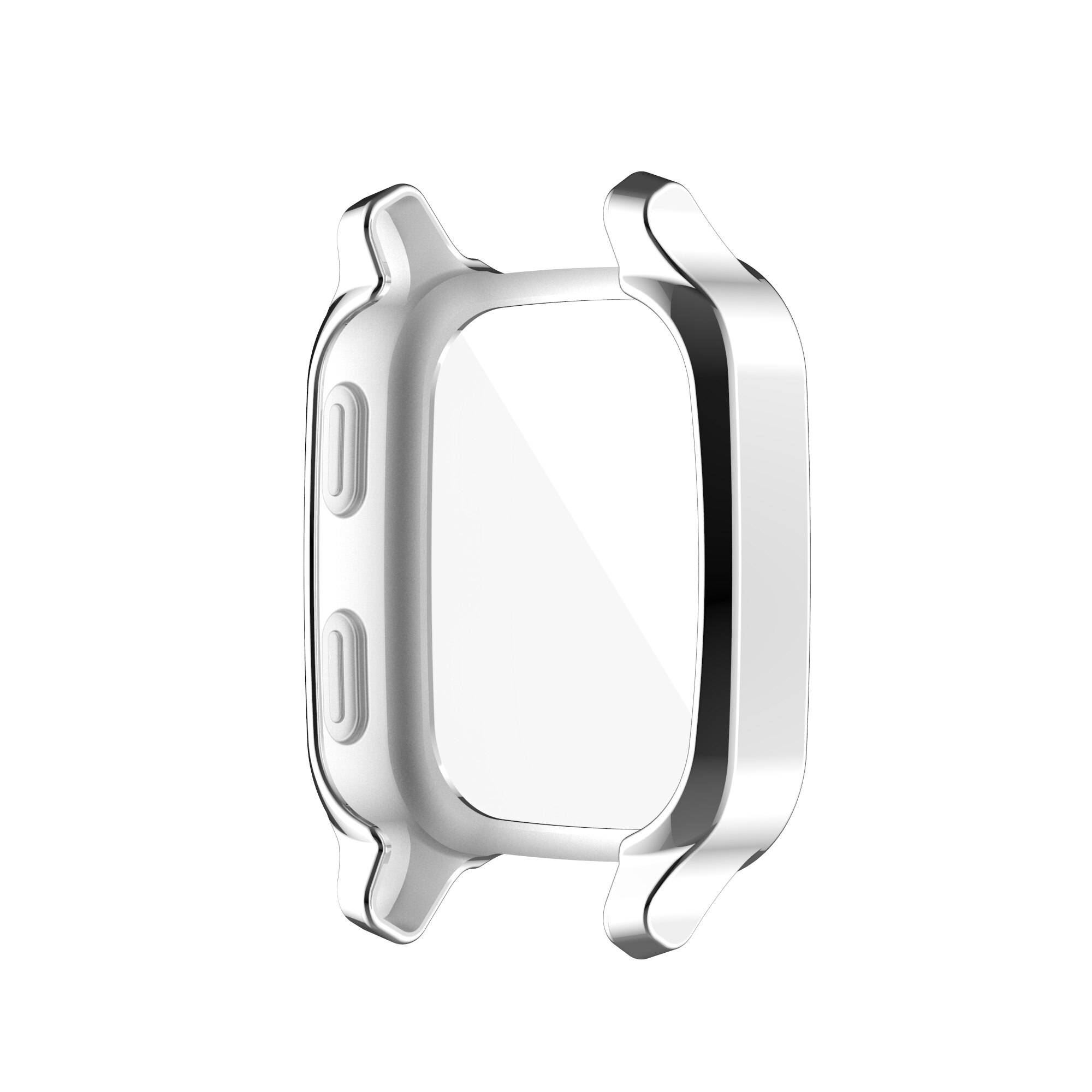 Zenheo Beschermhoes Cover Voor Garmin Venu Sq Soft Tpu Gevallen Voor Garmin Venu Sq Muziek Horloge Full Screen Protector shell: Silver