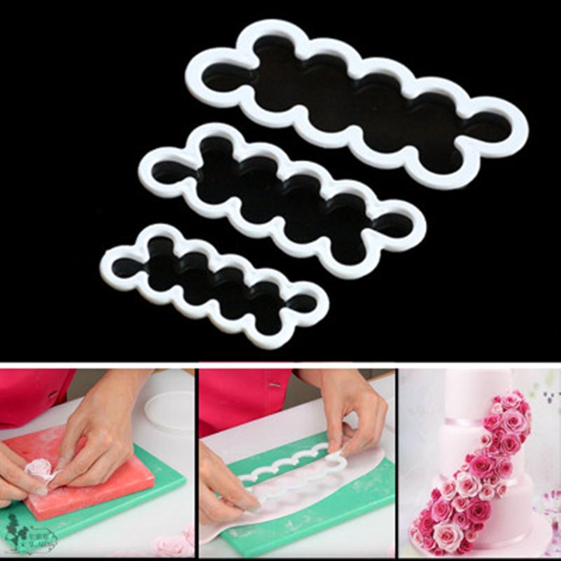 3 Stks/set 3D Rose Petal Flower Shaped Cutter Maker Elegante Cakevorm Fondant Cake Decorating Mould Sugar Craft Mould Diy gereedschap