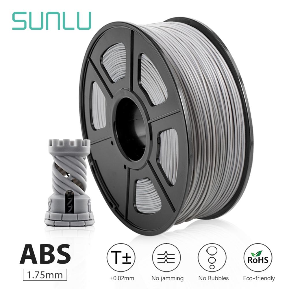 Sunlu Abs 3D Printer Filamenten 1.75Mm 2.2LBS/1Kg Met Spool Zwart Abs Filament: ABS-GREY