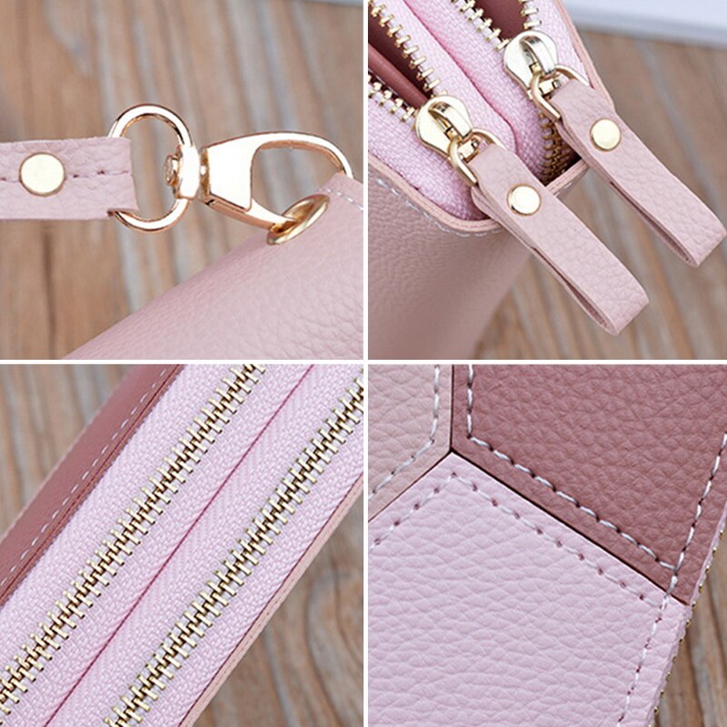 Trendy Women Wallets Long Zipper Wallet Female Student Korean Version Stitching Contrast Patchwork Wild Coin Purse Holder