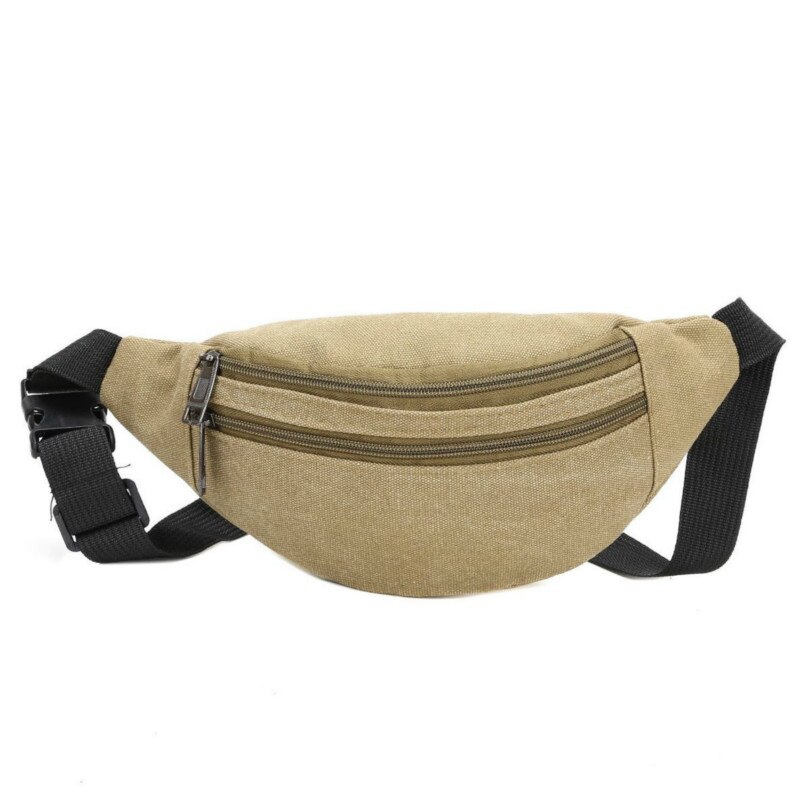 Casual Canvas Waist Bag Unisex Functional Waist Bag Mobile Phone Bag Men and Women Convenient Belt Banana Bag Fanny Pack Men