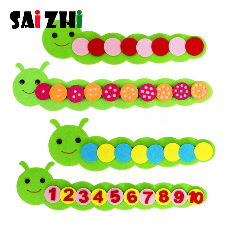 Saizhi Nummer Caterpillar Kids Kunsten En Ambachten Speelgoed Voor Kinderen Kleuterschool Onderwijs Aid Handmatige Diy Weave Doek Educatief Speelgoed