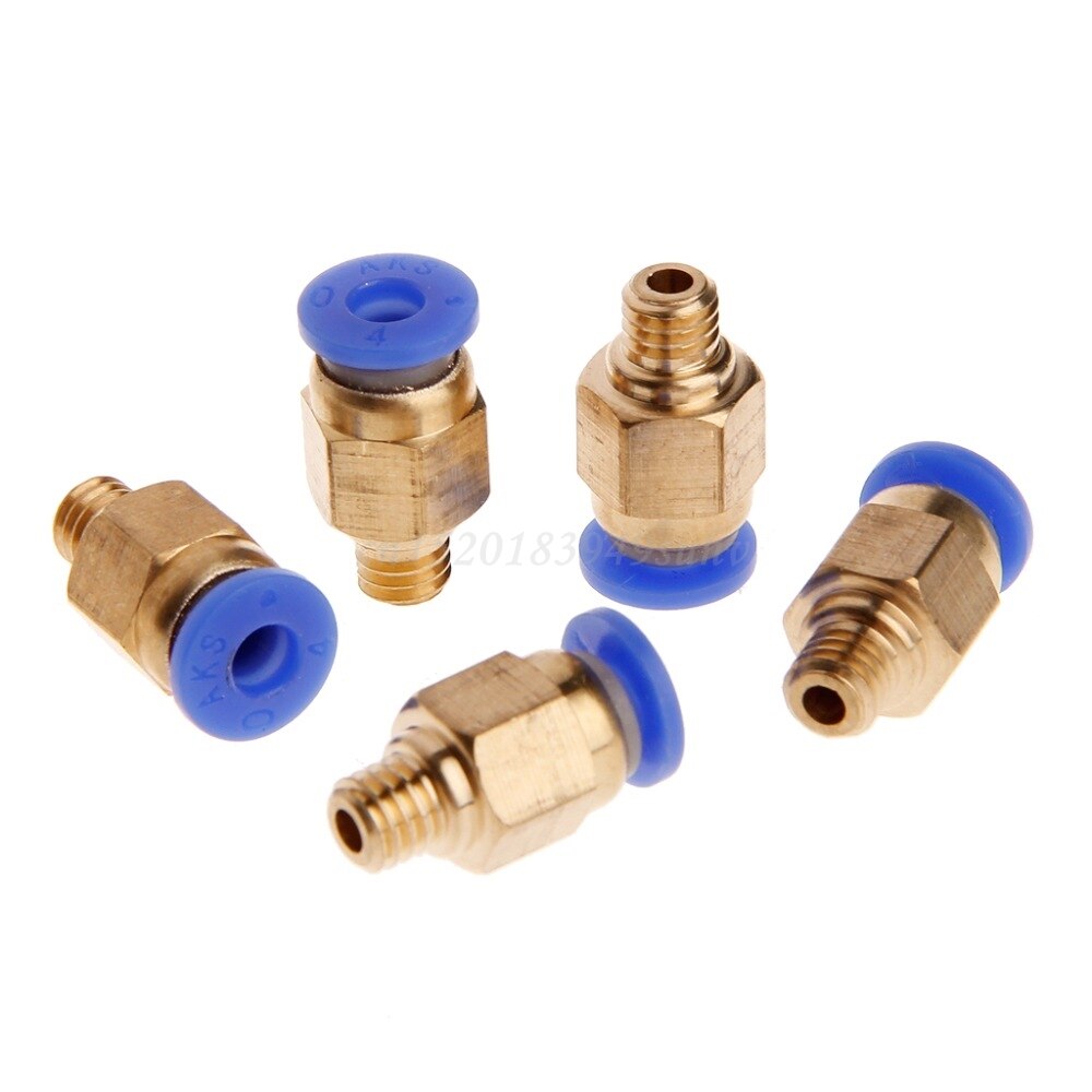 Connecteurs pneumatiques à raccord droit, 5 pièces, pour tubes de 4mm OD M6 6mm Reprap