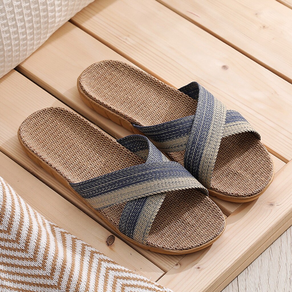 Mannen Slippers Casual Slip Riet Slides Indoor Thuis Slippers Strand Schoenen Zapatillas Casa Hombre Домашние Тапочки # L4